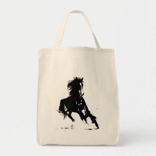 Black & White Pop Art Horse Tote Bag
