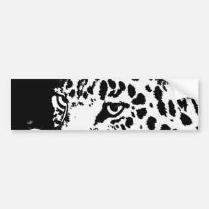 Black & White Pop Art Leopard Bumper Sticker