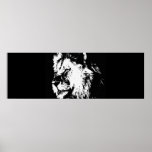 Black White Pop Art Lion Door Poster<br><div class="desc">Lion Digital Artwork - Lion Head Computer Animal Art - College Pop Art - Wild Big Cats Computer Images</div>