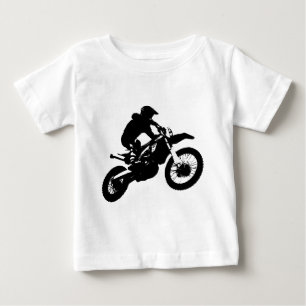 Black White Pop Art Motocross Motorcyle Sport Baby T-Shirt