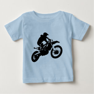 Black White Pop Art Motocross Motorcyle Sport Baby T-Shirt