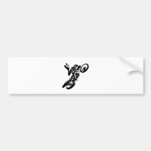 Black White Pop Art Motocross Motorcyle Sport Bumper Sticker