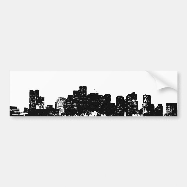Black White Pop Art New York City Bumper Sticker (Front)