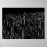 Black & White Pop Art New York City Poster Print<br><div class="desc">Black & White New York City - Manhattan Skyscrapers Digital Art Image</div>