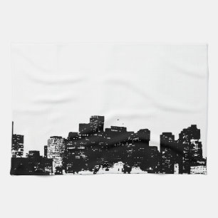 Black White Pop Art New York City Tea Towel
