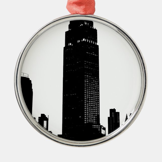 Black & White Pop Art New York Metal Tree Decoration (Front)