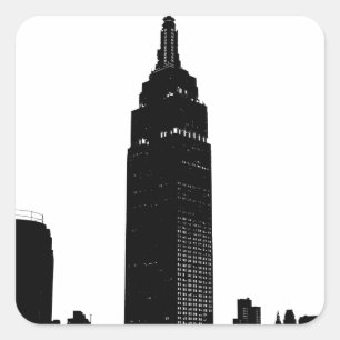Black & White Pop Art New York Square Sticker