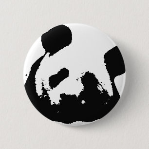 Black White Pop Art Panda 6 Cm Round Badge