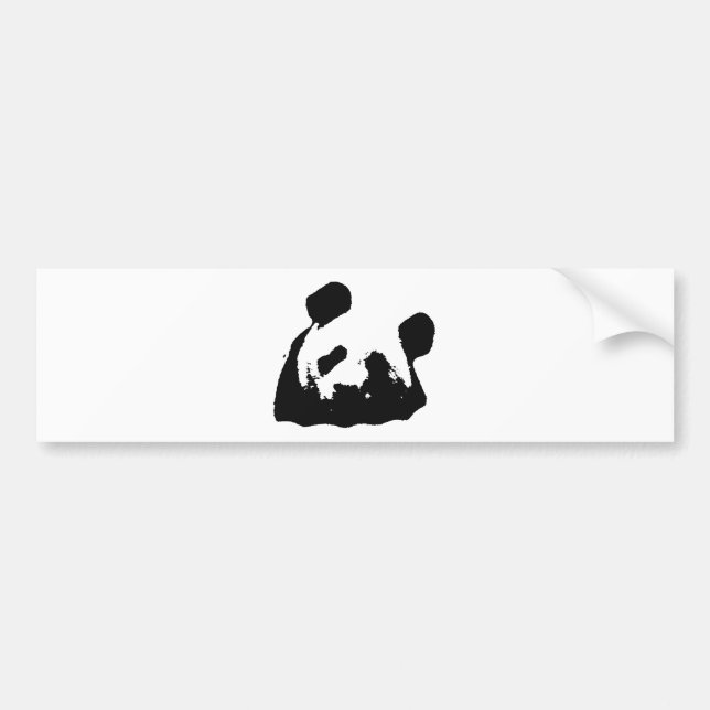 Black White Pop Art Panda Bumper Sticker (Front)
