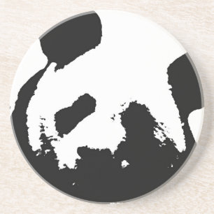 Black White Pop Art Panda Coaster