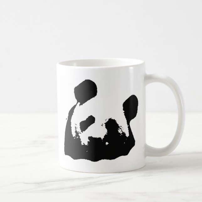 Black White Pop Art Panda Coffee Mug (Right)
