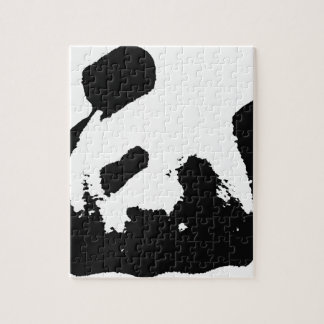 Black White Pop Art Panda Jigsaw Puzzle