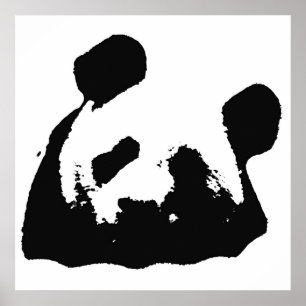 Black & White Pop Art Panda Poster