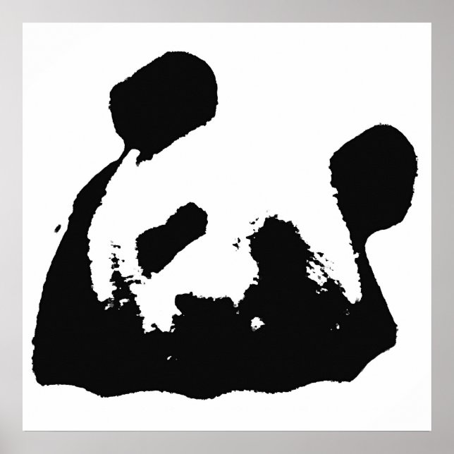 Black & White Pop Art Panda Poster (Front)