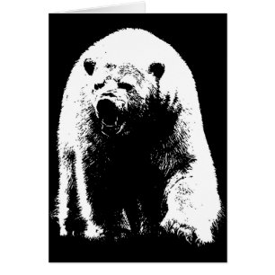 Black & White Pop Art Polar Bear