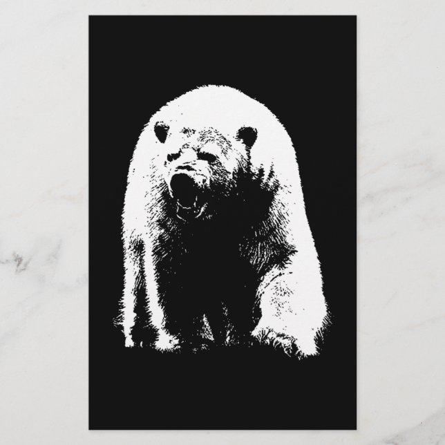 Black & White Pop Art Polar Bear (Front)