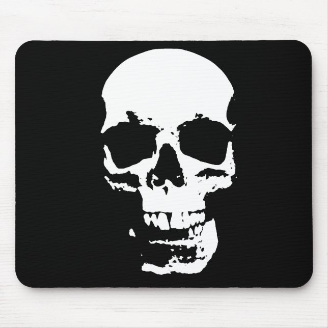 Black & White Pop Art Skull Mouse Mat (Front)