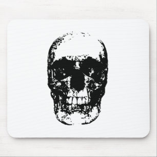 Black & White Pop Art Skull Mouse Mat
