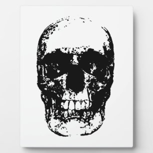 Black & White Pop Art Skull Plaque