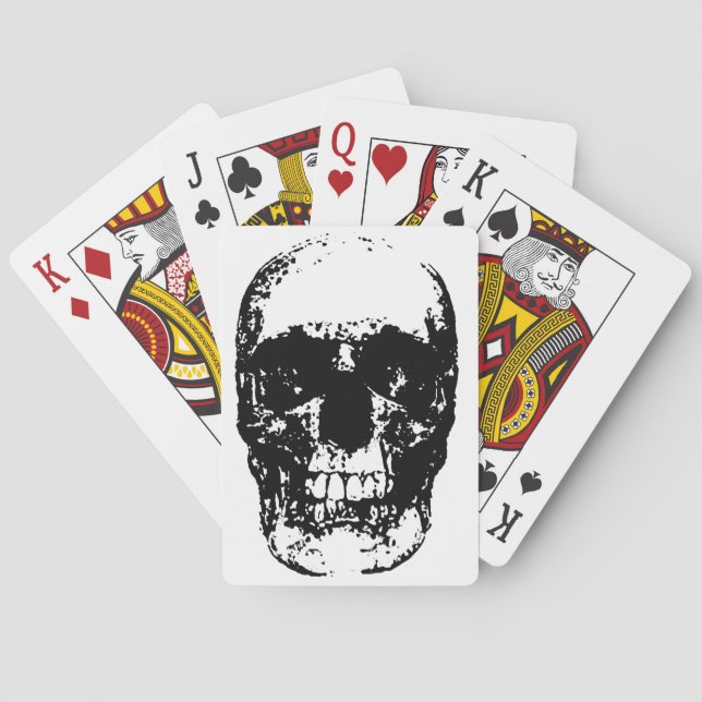 Black & White Pop Art Skull Playing Cards (Back)