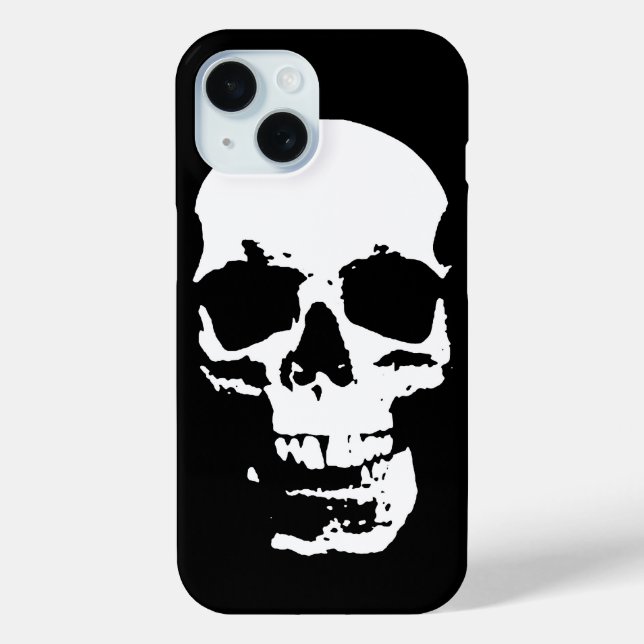 Black & White Pop Art Skull Stylish Cool Case-Mate iPhone Case (Back)