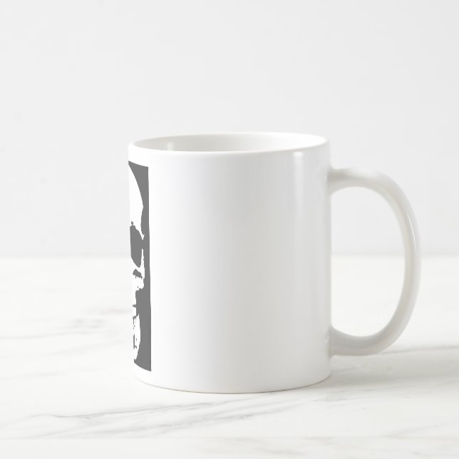 Black & White Pop Art Skull Stylish Cool Coffee Mug (Right)