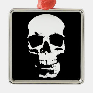 Black & White Pop Art Skull Stylish Cool Metal Tree Decoration