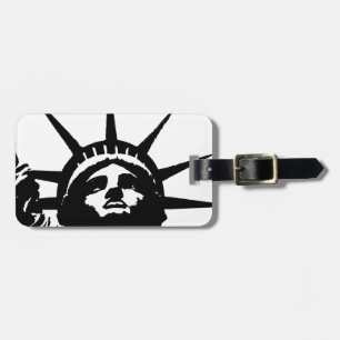 Black & White Pop Art Statue of Liberty Bag Tag