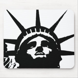 Black & White Pop Art Statue of Liberty Mouse Mat