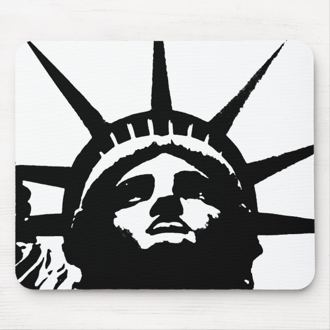 Black & White Pop Art Statue of Liberty Mouse Mat (Front)