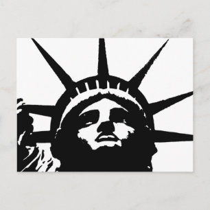 Black & White Pop Art Statue of Liberty Postcard