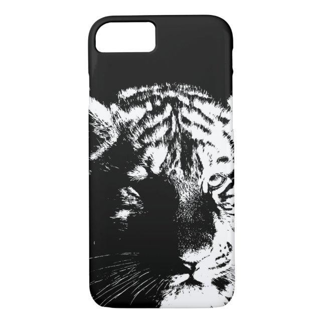 Black & White Pop Art Tiger Case-Mate iPhone Case (Back)