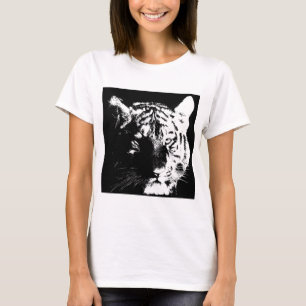 Black & White Pop Art Tiger T-Shirt