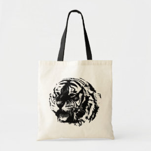 Black & White Pop Art Tiger Tote Bag