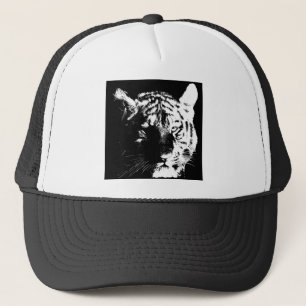 Black & White Pop Art Tiger Trucker Hat