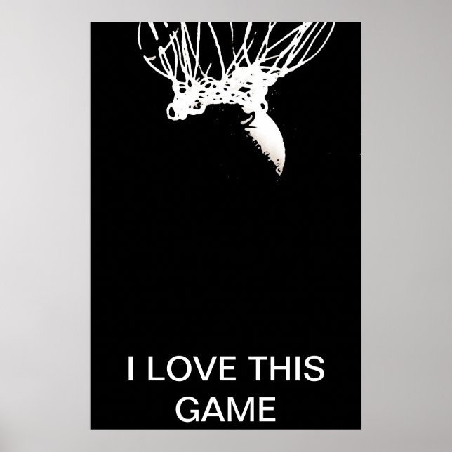 Black White Pop Art Unique Basketball Poster (Front)