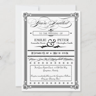 Black & White Poster Style Wedding Invitation