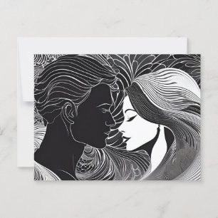 Black & White Power of Love Postcard