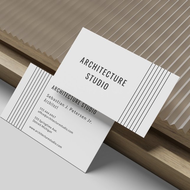 Black white professional architect designer modern business card (Creator Uploaded)