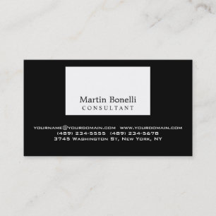 Black White Professional Business Card