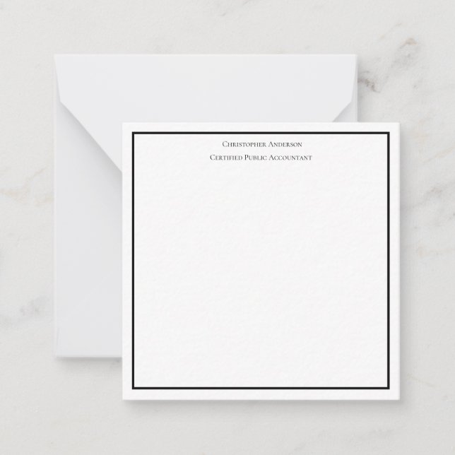 Black White Professional Business Personalised  Card (Front)