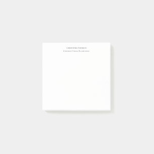 Black White Professional Business Personalised  Post-it Notes