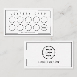Black White Professional Formal Business Logo Loyalty Card