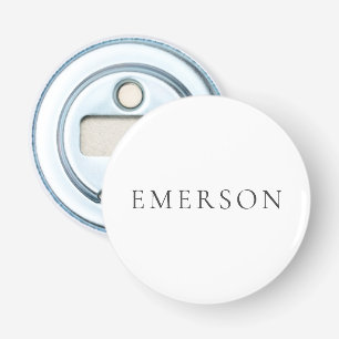 Black white professional minimalist modern plain bottle opener