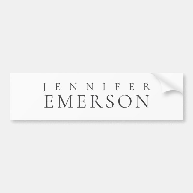 Black white professional minimalist modern plain  bumper sticker (Front)