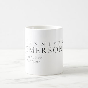 Black white professional minimalist modern plain  coffee mug