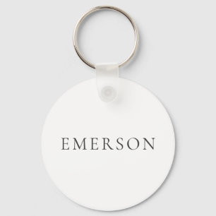 Black white professional minimalist modern plain key ring