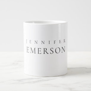Black white professional minimalist modern plain  large coffee mug