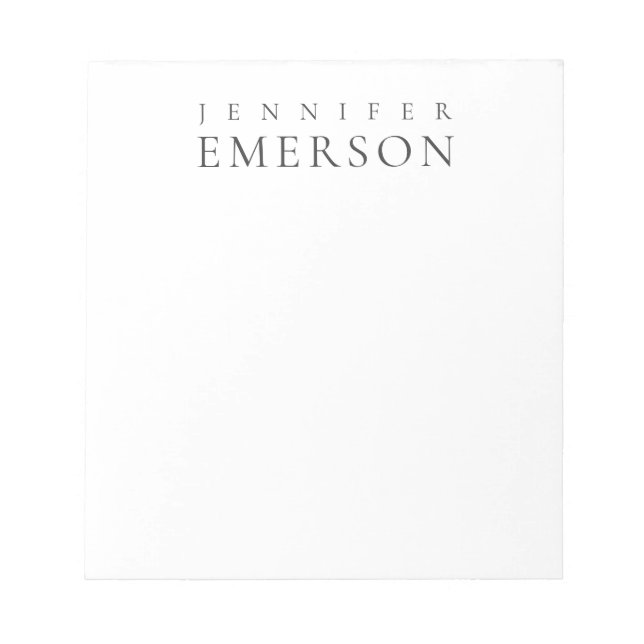 Black white professional minimalist modern plain  notepad (Front)
