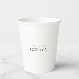 Black white professional minimalist modern plain paper cups